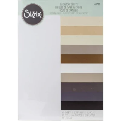 Image of Surfacez Cardstock Sheets A4 60PK (10 Neutral Colours), 216 GSM. Ideal for Creative Crafting!