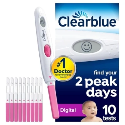 Image of Clearblue Digital Ovulation Tests (OPK), Easy At Home Test, 1 Holder And 10 Tests, Proven To Increase The Chances Of Getting Pregnant Naturally, Packaging May Vary