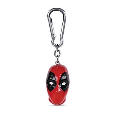 Image of Pyramid International Marvel Deadpool 3D Keyring (Head Design) Carabiner Key Ring, Zip Pull or Backpack Chain Charm, Chains for Women, Men Official Merchandise