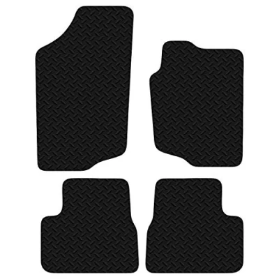 Image of Carsio Car Mats 4pc Set For Peugeot 207 207CC 2006 2016 Tailored Fit Rubber Floor Mat Complete Accessory Black Custom Fitted Anti Slip Backing, Heavy Duty &amp; Waterproof