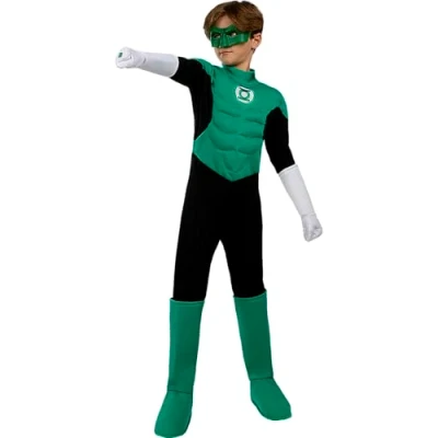 Image of Funidelia Green Lantern Costume for boy Superheroes, DC Comics Costumes kids, accessory fancy dress &amp; props Halloween, carnival parties Size 10 12 years