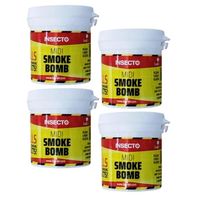 Image of Insecto Smoke Bombs Fumer Bomb Fogger Pest Repeller Flea Killer Moth Fumigator Insect for Flies Bedbugs Moths Insects 15.5g pack of 4
