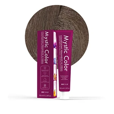 Image of Mystic Color Permanent Cream Colouring with Argan Oil and Calendula Long Lasting Hair Dye Light Ash Blonde 8.1 100ml