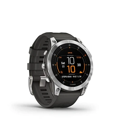 Image of Garmin epix Gen 2 Premium Multisport GPS Smartwatch, AMOLED Touch Screen, Advanced Health and Training Features, Adventure Watch with up to 16 days battery life, Slate Steel Black