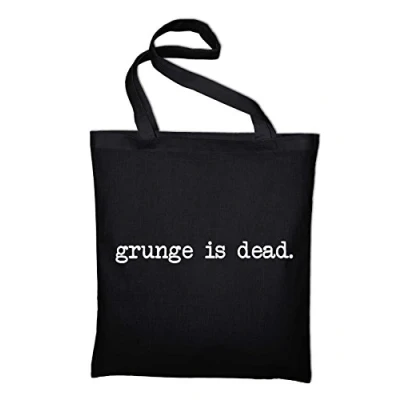 Image of STYLETEX23 Grunge Is Dead Canvas Tote Shopper Bag Unisex, Black