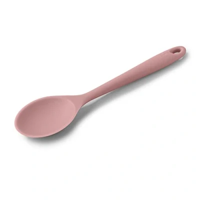 Image of Zeal Silicone Non Stick Kitchen Cooking Spoon, Heat Resistant Perfect for Stirring, Serving, Scooping, Baking and Mixing, 28cm, Rose Pink