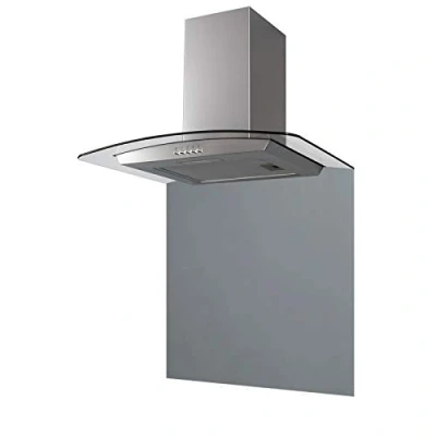 Image of SIA CGH60SS 60cm Stainless Steel Curved Glass Cooker Hood And Splashback