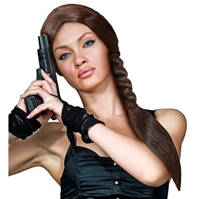 Image of Long Big Plait Brown Wig for Hair Accessory Fancy Dress