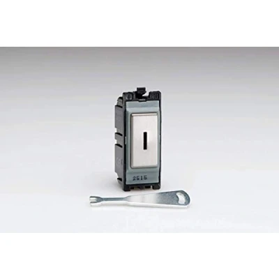Image of Varilight Power Grid 20A 1 Way DP Key Switch Stainless Steel