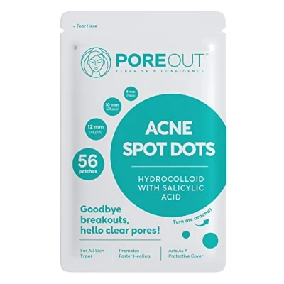 Image of POREOUT 56 Pimple Patches, Spot Acne Patch, Treatment, Hydrocolloid Salicylic Acid, Stickers, Plasters, Dots