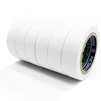 Image of YTBUBOR 6 Pack White Electrical Insulation Tape Adhesive Gaffer 17mm x 9m