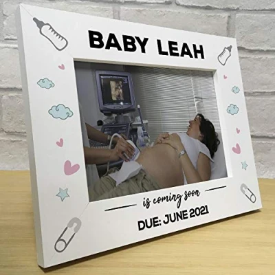 Image of RED OCEAN PERSONALISED First Scan Picture Photo Frame New Baby Ultrasound Gift