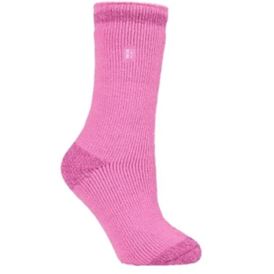 Image of HEAT HOLDERS Ladies Thermal Winter Warm Original Twist Stripe Socks (Abstract Dimensions Heel &amp; Toe)