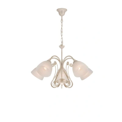 Image of Emilio Multi Arm Pendant Ceiling Light With Glass Shades, Brown, 5x E27