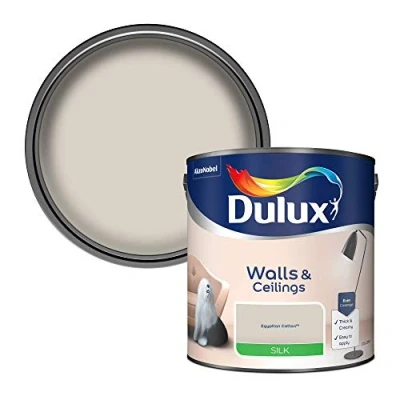 Image of Dulux Silk Emulsion Paint For Walls And Ceilings Egyptian Cotton 2.5 Litres