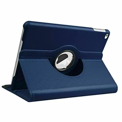 Image of KAV Leather Flip Case Cover for Apple ipad 9th Generation 10.2&quot; 2021 360 Degree Rotating, Lightweight, Slim and Auto Wake or Sleep Design Stand (Blue)