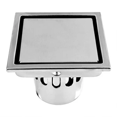 Image of Stainless Steel Floor Drain Square Shape Anti odor Bathroom Shower Tile Insert Waste Grate clogging for Kitchen, Washroom, Garage and Basement