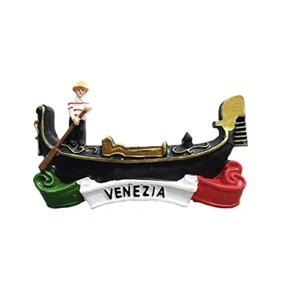 Image of Venice Italy 3D Boat Refrigerator Magnet Souvenirs Handmade Resin Magnetic Stickers Home Kitchen Decoration,Venice Fridge Collection Gift