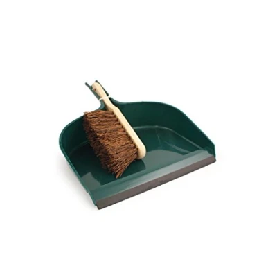 Image of Charles Bentley Large Dustpan and Brush Set Green