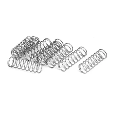 Image of sourcingmap Compression Spring,304 Stainless Steel,12mm OD,1mm Wire Size,35mm Free Length,Silver Tone,10Pcs