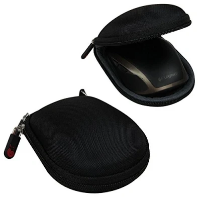 Image of Hermitshell Travel EVA Protective Case Carrying Pouch Cover Bag Compact size with carabiner for Logitech MX Anywhere 1 2 Gen Wireless Mobile Mouse