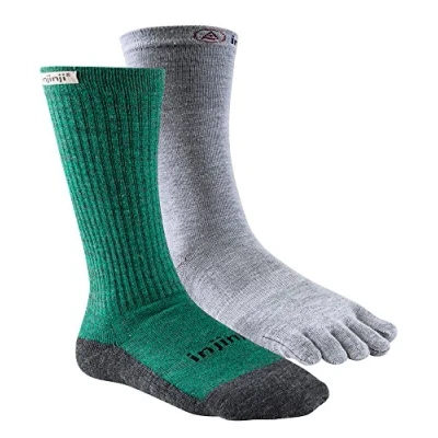 Image of Injinji Mens Liner+Hiker Socks Forest Grey 37 44