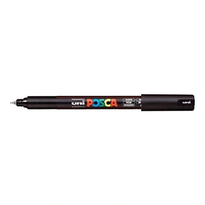 Image of uni ball Posca PC 1MR Ultra Fine Bullet Tip Marker Black, Pack of 12