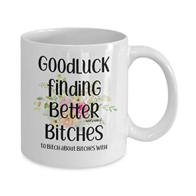 Image of Leaving Gifts Mugs for Colleagues Boss Best Friends Men Women, Christmas Presents, Funny Goodluck Finding Bitches Cup, MG1707