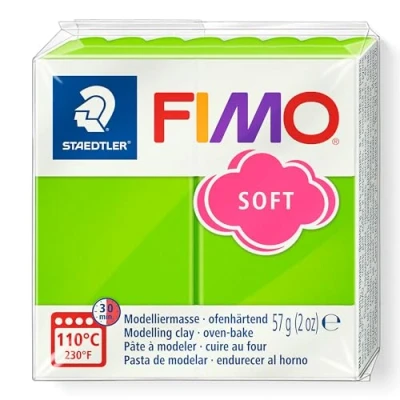 Image of STAEDTLER 8020 50 FIMO Soft Oven Hardening Polymer Modelling Clay Apple Green (1 x 57g Block)