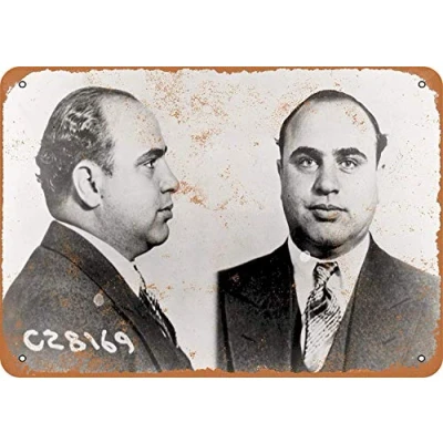 Image of 1931 Al Capone Mug Shots Metal Sign Great Aluminum Tin 8x12 Inches