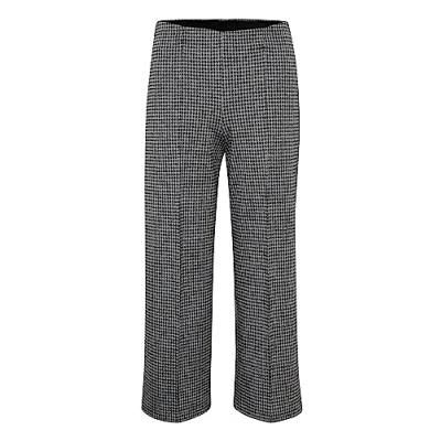 Image of Part Two Women&#039;s Wide Leg High Wrap Fabric Trousers, Medium Gray Check, XXL