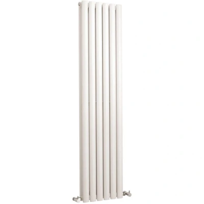 Image of Hudson Reed HL368 Revive Modern Bathroom Vertical Designer Double Panel Radiator, 1500mm x 354mm, Gloss White, White