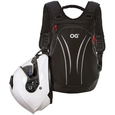 Image of OG Original Roadrunner Motorcycle Backpack Waterproof Black Light Weight 20L, Motorbike Helmet Bag, Holder, Strap, Cycling, Antitheft, Laptop, Reflective