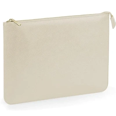 Image of BagBase BG769 Boutique Document Slip Premium A4 Wallet Folder Zip 100% Leather Look PU Multi Purpose &amp; Stylish Oyster