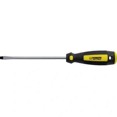 Image of Yamoto Tri line Flat Head Screwdriver, 6.0mm Flared Tip, 200mm Blade