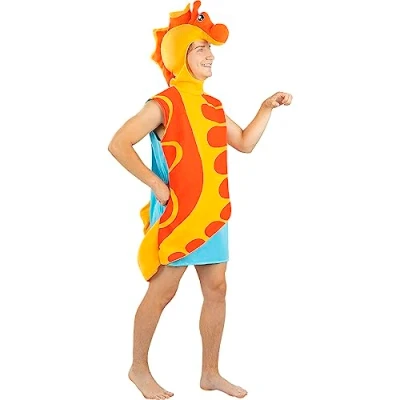 Image of Funidelia Seahorse Costume for men and women Animals adults accessory fancy dress &amp; props Halloween, carnival parties Size Standard Orange