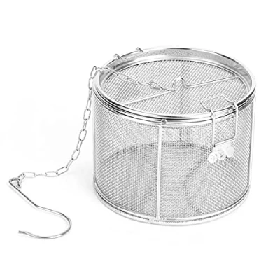 Image of Stainless Steel Tea Ball Strainer Soup Seasonings Spice Separated Basket Filter(14 * 10)
