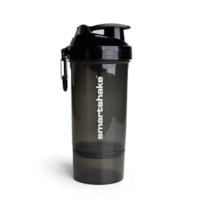 Image of Smartshake Original2Go One Protein Shaker Bottle with Storage 800ml BPA Free Gym Cups for Shakes Leakproof Large Sports Supplements Shakers, (Gunsmoke Black)