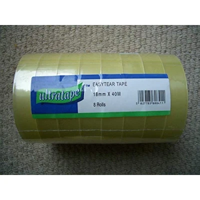 Image of 8 x Rolls Sellotape Clear Sticky Wrapping Tape 18mm 40m 3&quot; 75mm Core