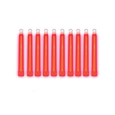 Image of Cyalume SnapLight Red Glow Sticks 6 Inch Industrial Grade, Ultra Bright Light with 12 Hour Duration (Pack of 10)
