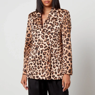 Image of Cras Samycras Leopard Print Satin Blazer EU 40/UK 14