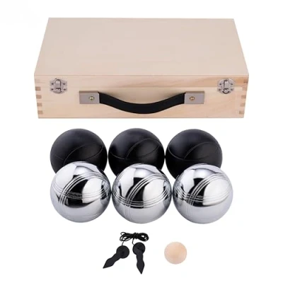 Image of Engelhart Weiblespiele 010208 Set in Wooden Box, Pack of 6, Black/Silver