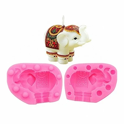 Image of MoldFun 3D Indian Elephant Silicone Mold for Baby Shower, Chocolate, Candy, Jello, Fondant, Candle, Soap, Bath Bomb