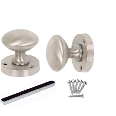 Image of Jiyo.Outdoor Satin Brushed Chrome Mortice Sprung Door Knob Set Pack Pair