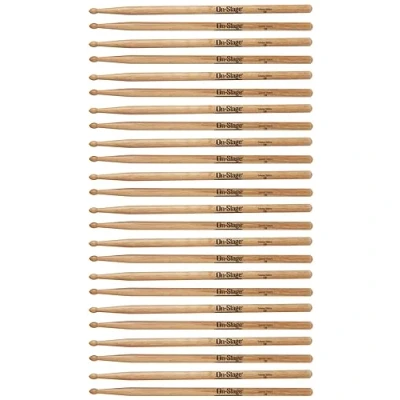 Image of On Stage Maple 5A Nylon Tip Drumsticks 12 Pairs