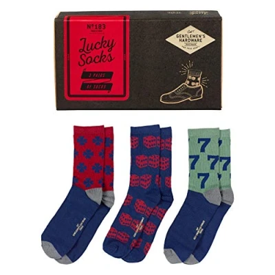 Image of Gentlemen&#039;s Hardware Cotton Blend Men&#039;s Lucky Socks Shoe Size 7.5 11.5, Set of 3 Pairs