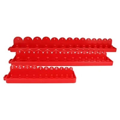 Image of 3pc Imperial AF SAE ABS Plastic Socket Holders Trays 1/4 3/8 and 1/2&quot; Drive
