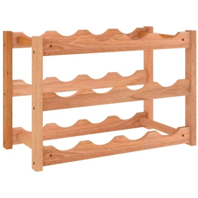 Image of vidaXL Wine Rack for 12 Bottles Solid Wood Walnut