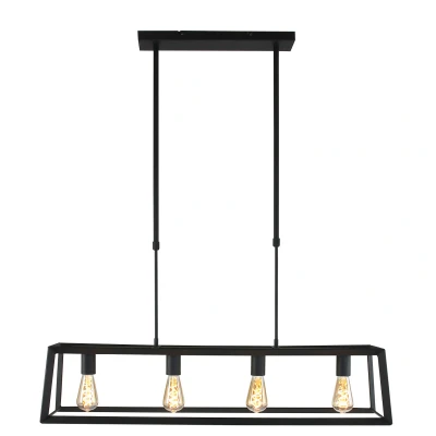 Image of Buckley Straight Bar Pendant Ceiling Light Black Matt