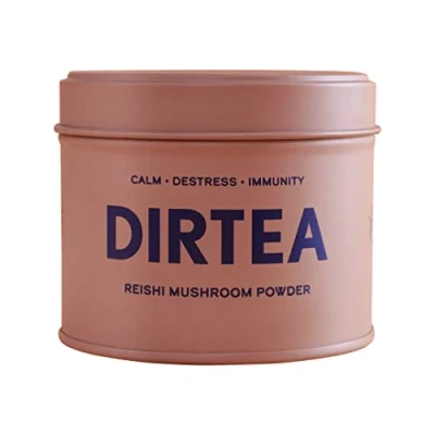 Image of Dirtea Reishi Mushroom Powder, for Calm, destress &amp; Immunity, 1 Tin of 60g, Containing 30 Servings